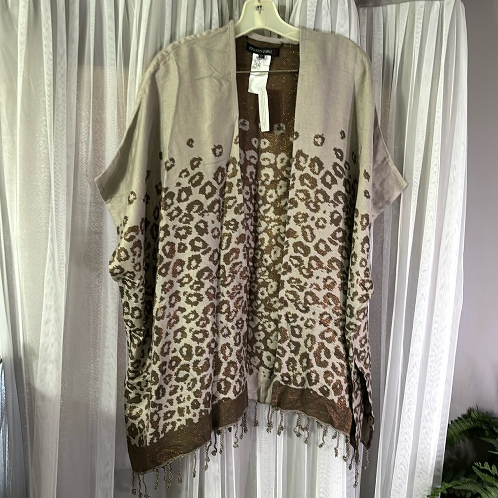 NWT Metallic leopard print kimono!